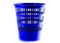 Koš odpadkový děrovaný modrý