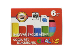 Školní křída, mix barev, 6 ks