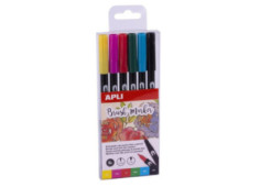 Popisovač 6 barev BRUSH DUO