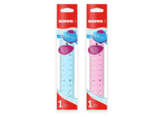 Pravítko 15 cm Kores mix barev